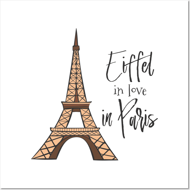 Eiffel in Love in Paris Wall Art by Dreamy Panda Designs